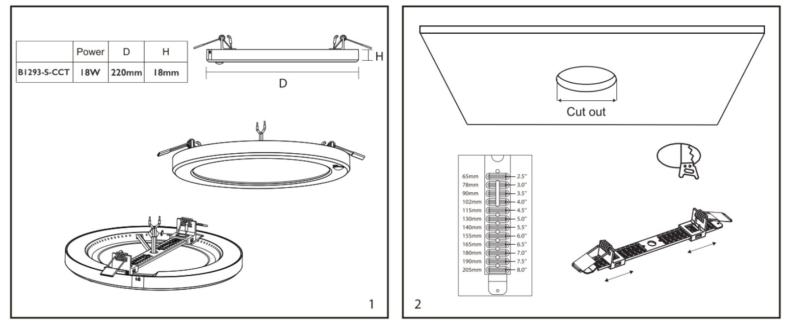 Installation plafonnier LED